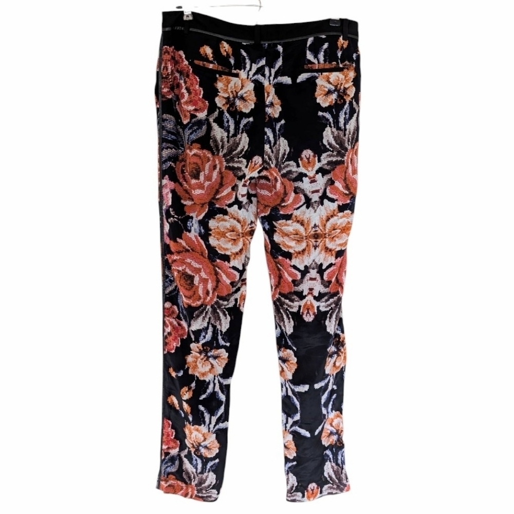 Greylin Paloma 100 Silk Floral Pants Women Small Black Anthropologie - Picture 3 of 12